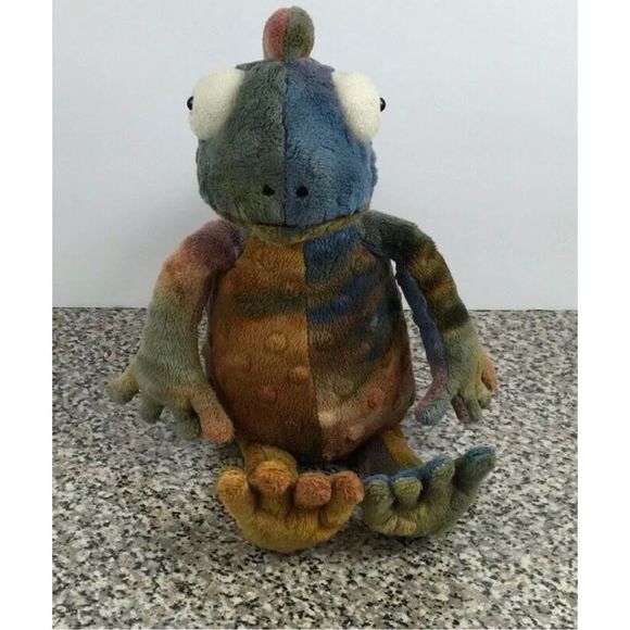 NEW WITH TAGS Jellycat Colin Chameleon Tye Dye Plush 12" Iguana Stuffed Animal C - Picture 2 of 5